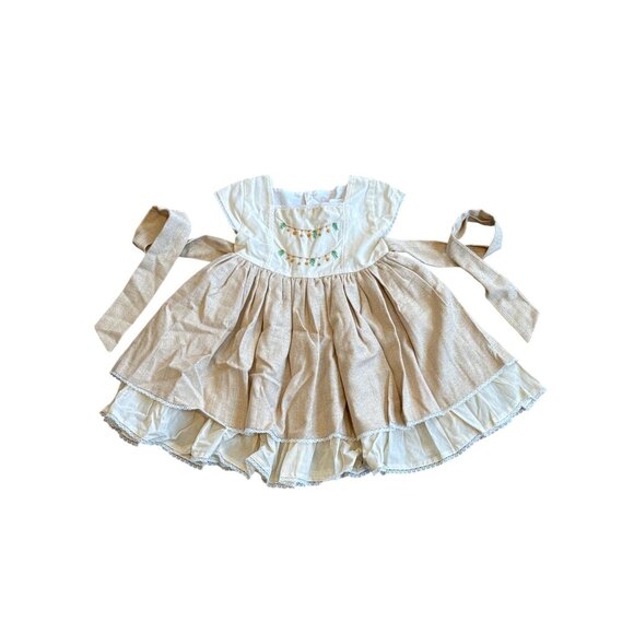 Well Dressed Wolf Oh Holy Night Holiday Gold Embroidered Dress 2T